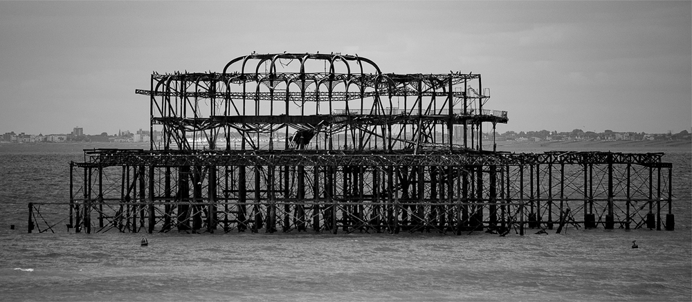 West Pier Pavilion after the Fire, by Peter Kuxhaus
