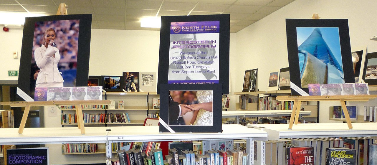 Club member's photos are exhibited in a local library