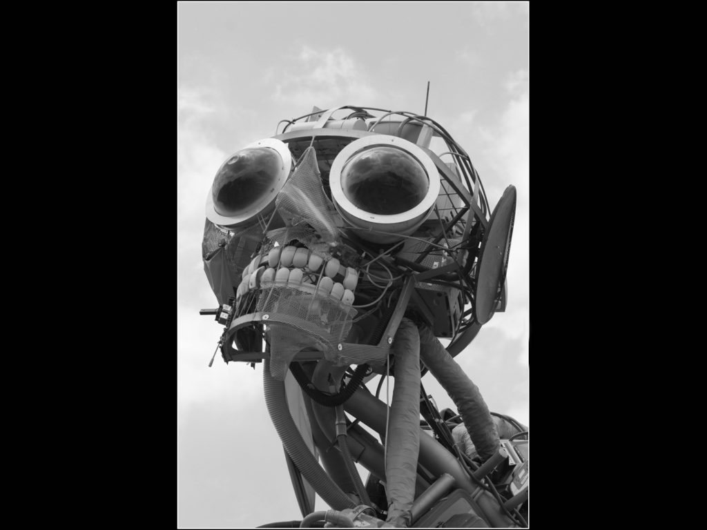image of a giant made from scrap metal